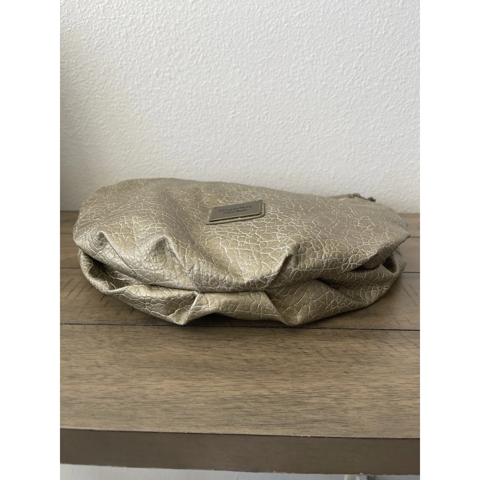 Simply Vera Vera Wang Hobo Slouch Shoulder‎ Purse In Gold - Image 6