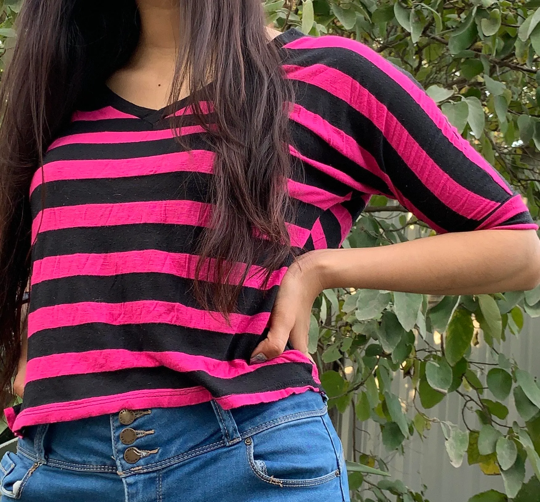 Julies closet striped crop top - Image 2