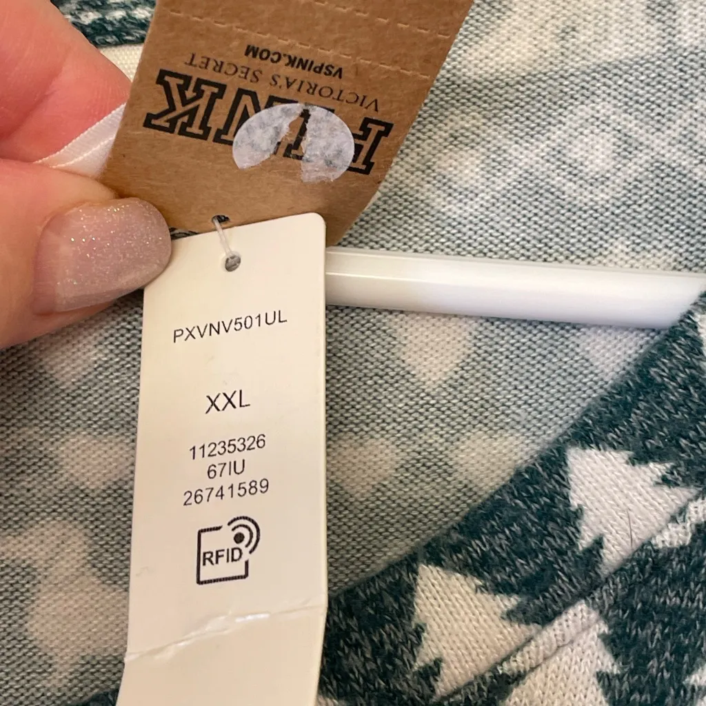 PINK Victoria's Secret NWT Viscose Cozy Long- Sleeve Sleep Shirt Size XXL - Image 9