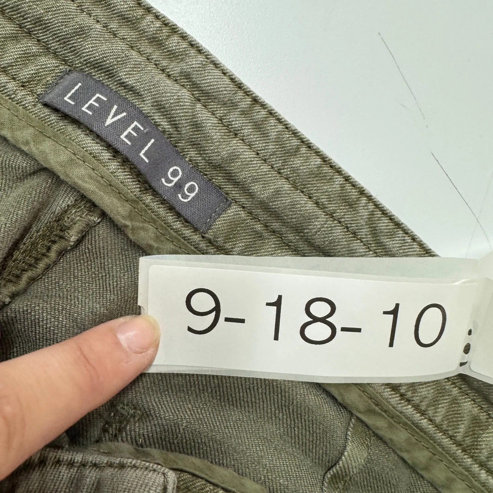 LEVEL 99 Pants Womens 27 Green Leandra Lounge Linen Blend Wide Leg Drawstring Green - Image 6