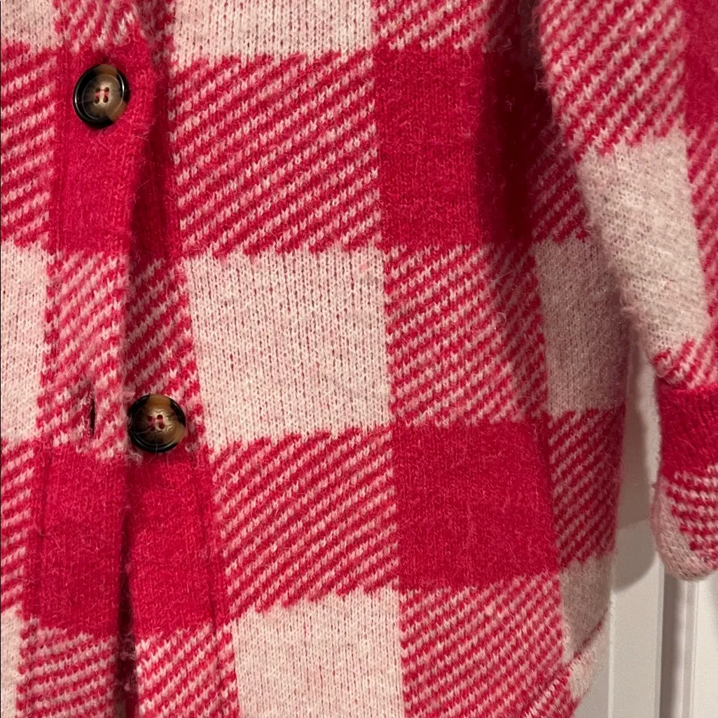 Sundry Pink Checkered Long Sleeve Shacket size‎ 1 - Image 3