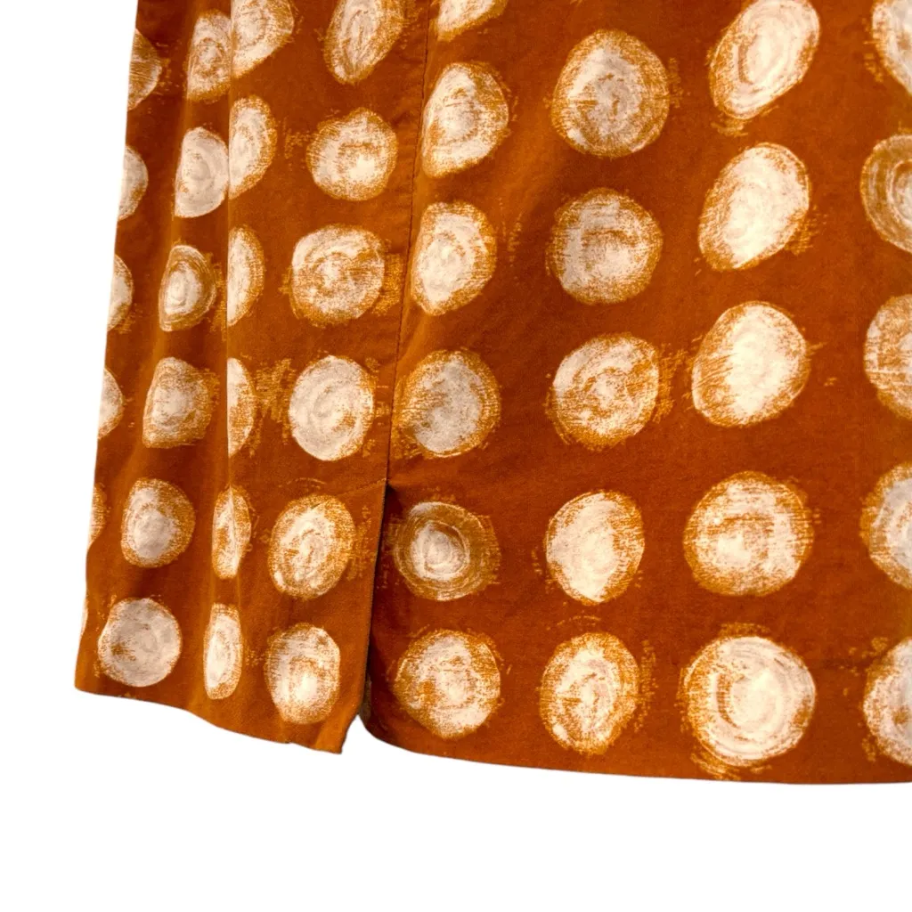 Maeve Anthropologie Orange & White Corduroy Skirt Womens size 4 - Image 10