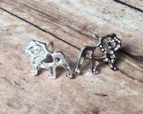 NEW Silver Bully Bulldog Stud Earrings UGA University Of Georgia Samford - Image 2