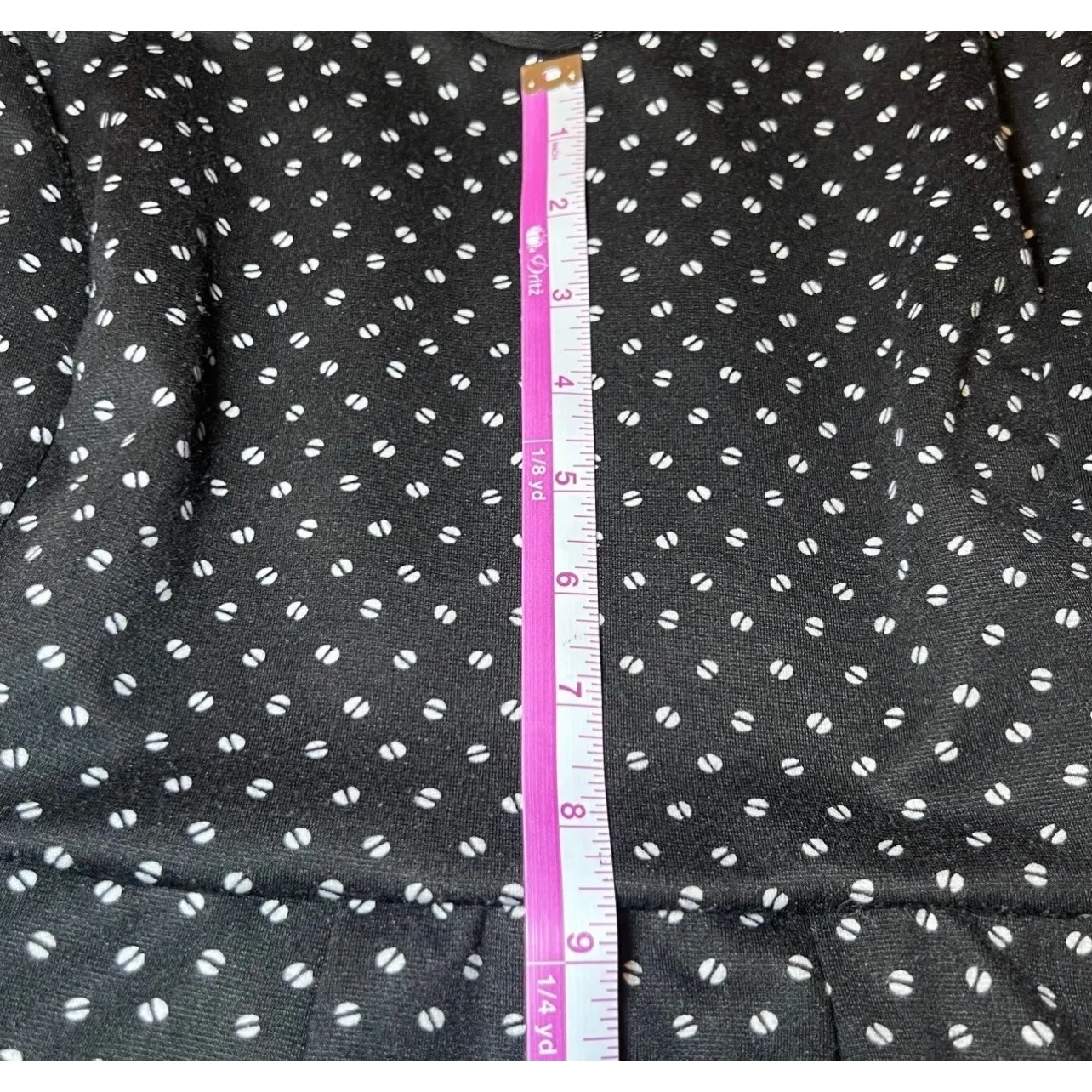 Elle Sleeveless Dress Womens 8 Black White Polka Dot Midi Retro Spring Fit Flare - Image 11