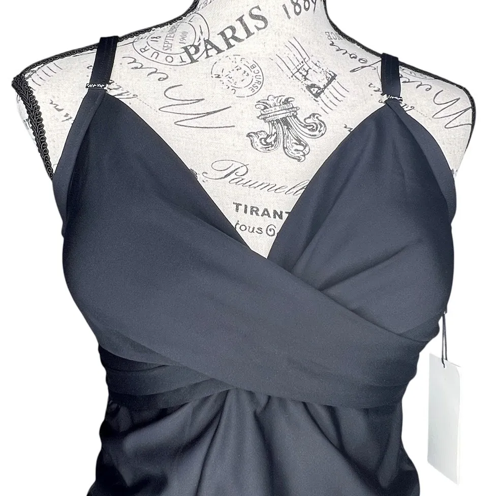 Calvin Klein LARGE Black Tankini Twist Front 4-Way Stretch 50+ SPF Swim Suit - Image 8