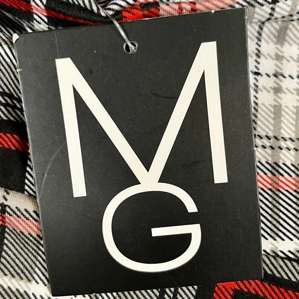 NWT Mlle Gabrielle Women’s Winter Red White Plaid Pull-on Leggings 2X - Image 8