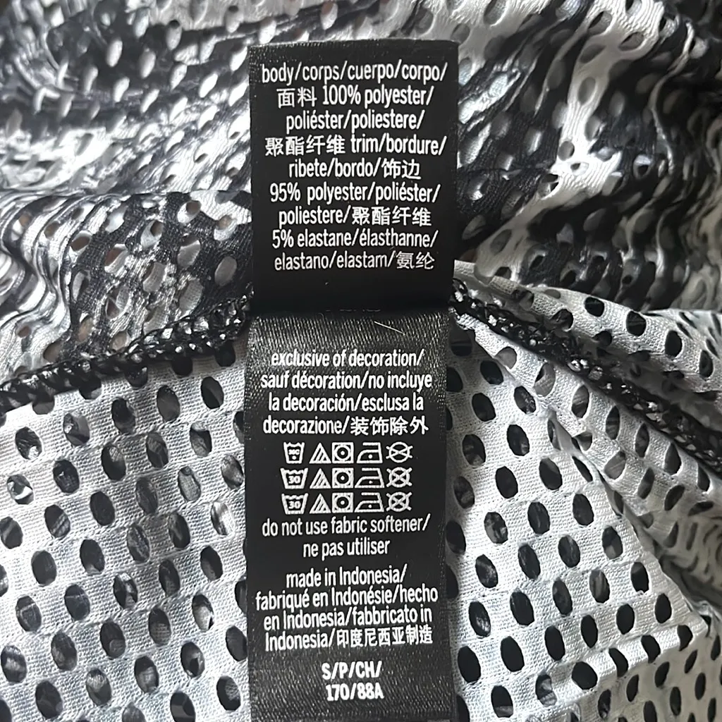 Victoria’s Secret Black & White Marble Swirl Mesh Sport Drawstring Hoodie S - Image 9