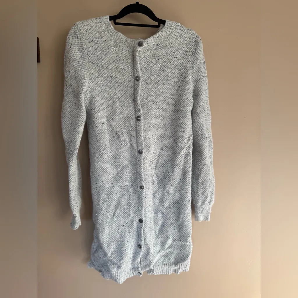 Madewell Women’s Button-back Light gray tunic Sweater dress Size M - Image 5