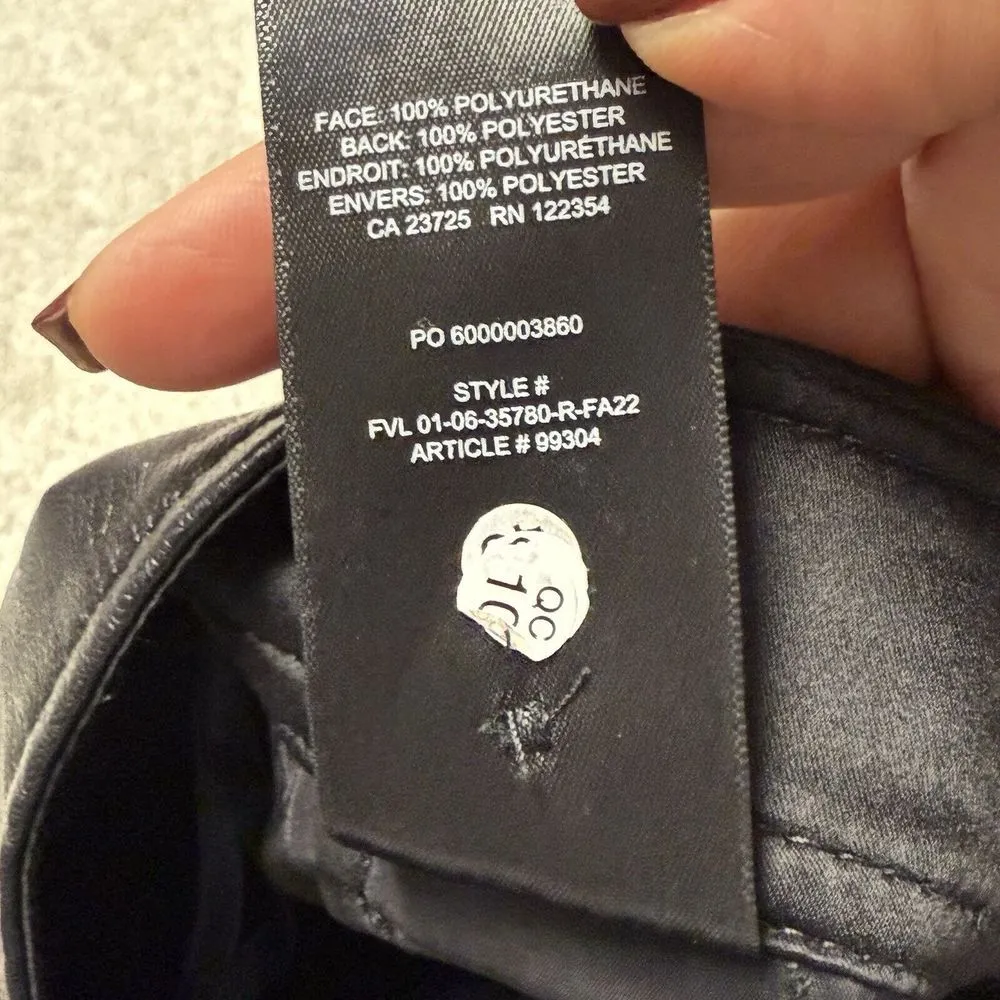 Babaton Aritzia Command Cropped Pant Super Soft Vegan Leather Stretch Black Sz 6 - Image 7