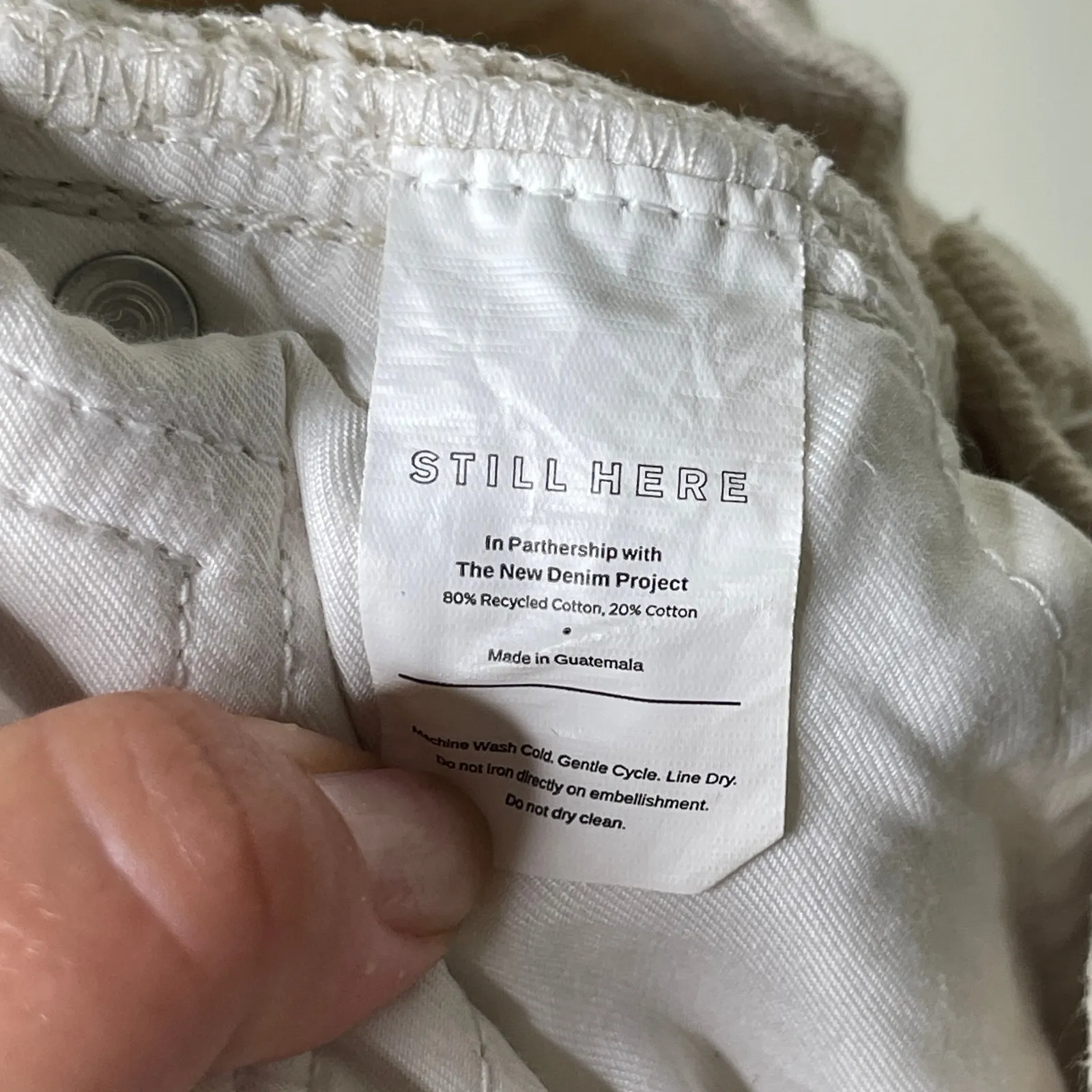 Still Here Tate Jeans Rainbow Cloud Jeans in Cream Bone Size 25 - Image 9