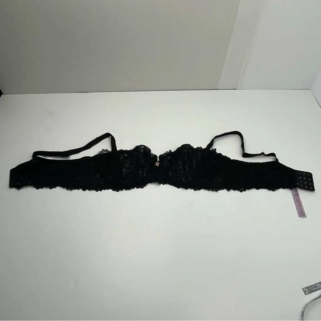 Savage x Fenty Romantic Corded Lace Unlined Balconette Bra Womens 42DD‎ Black Size undefined - Image 11