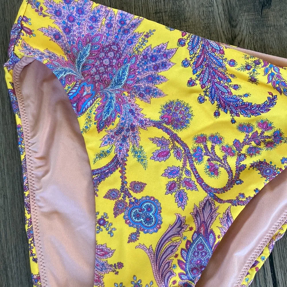 J Crew |High-rise bikini bottom in Ratti® golden paisley  XS - Image 2