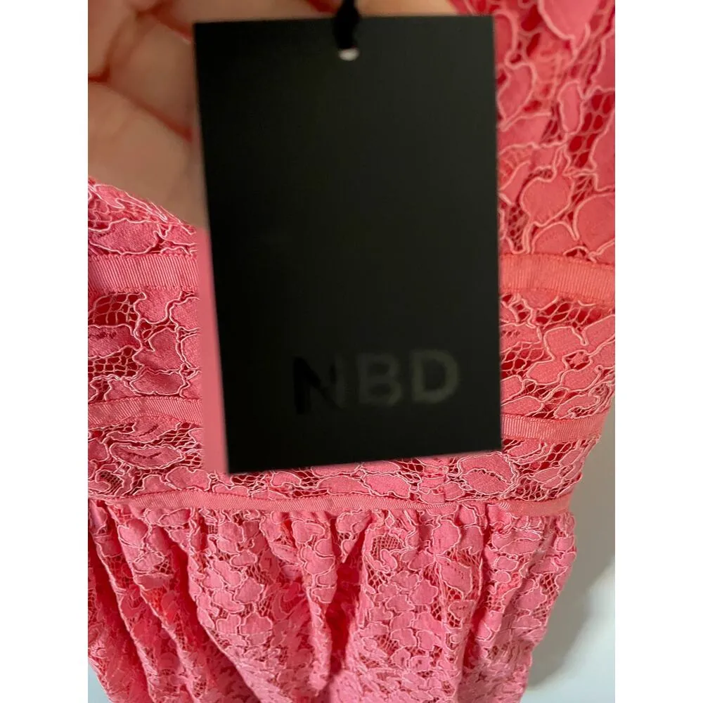Revolve NBD Lace Mini Dress Pink Size Small NEW - Image 8