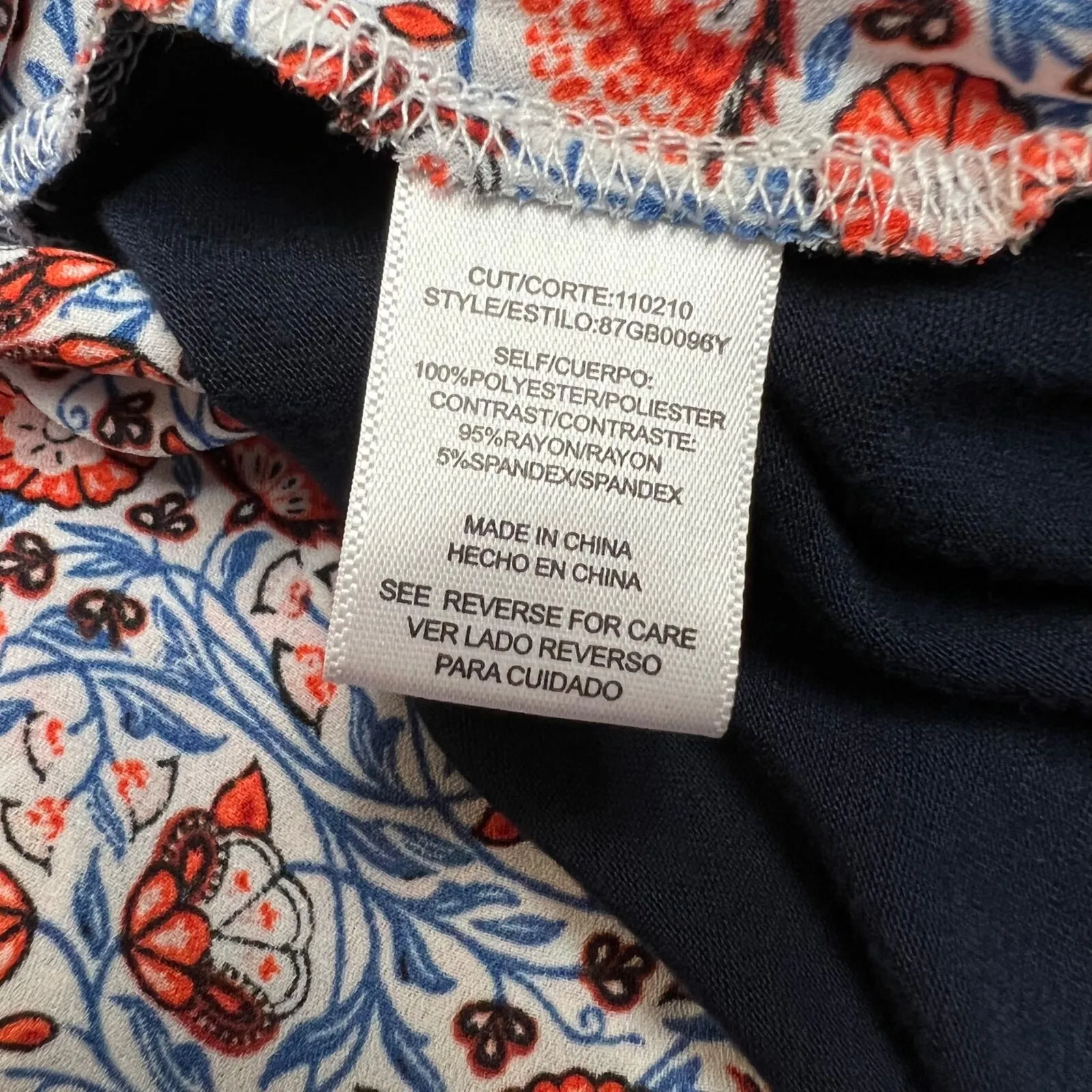 Halo Womens Blouse Top Shirt Floral Print Faux Wrap Pullover Short Sleeve Small Red - Image 10