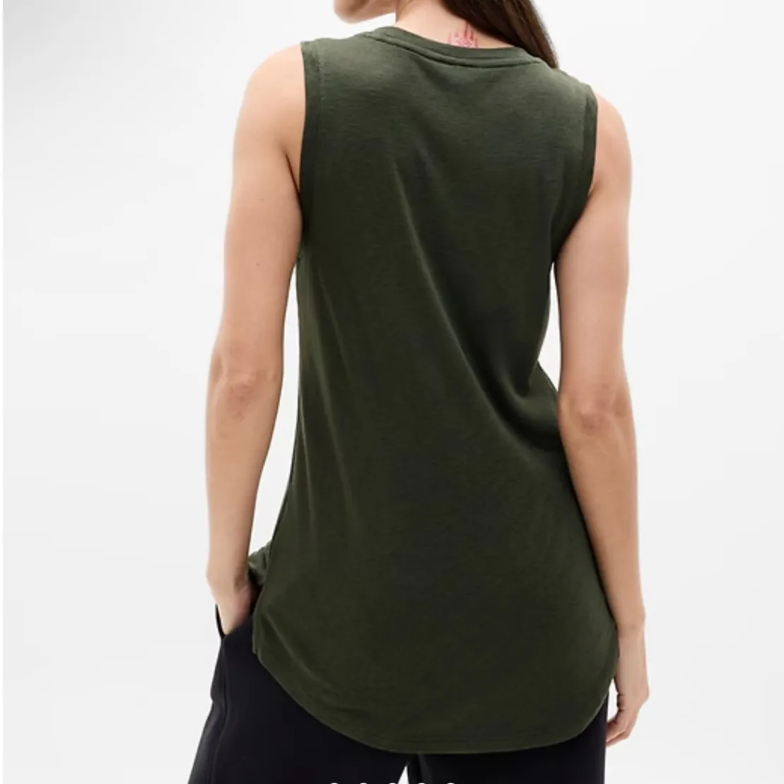 Athleta Breezy Tank Top Aspen Olive Green Women's Size Small Green Sleeveless - Image 9