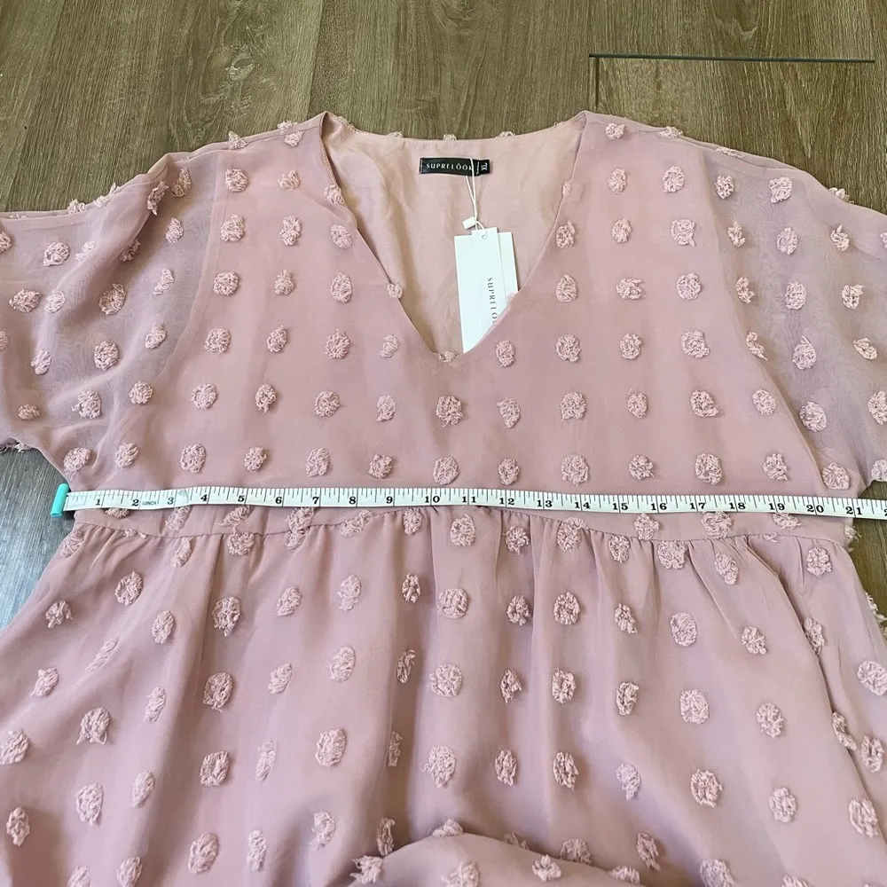 Suprelook Long Sleeve Pink Babydoll Dress ~ NWT *flawed* ~ Women’s Size XL - Image 16