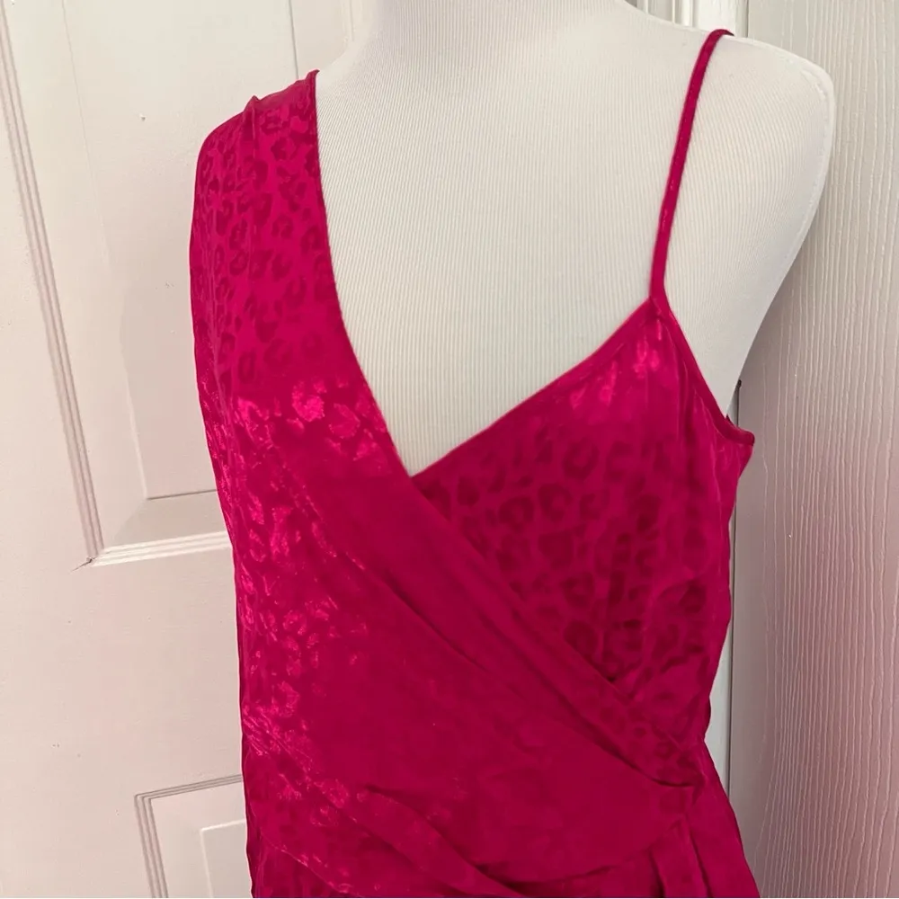 Topshop One Shoulder Drop Jacquard Leopard Dress - Image 5