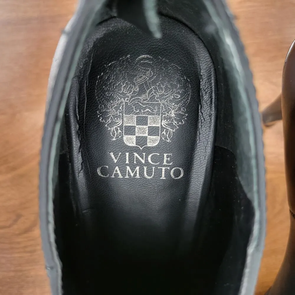Vince Camuto Vyammi Womens Ankle Bootie Size 9.5 Black V-cut Leather Heeled Boot - Image 3