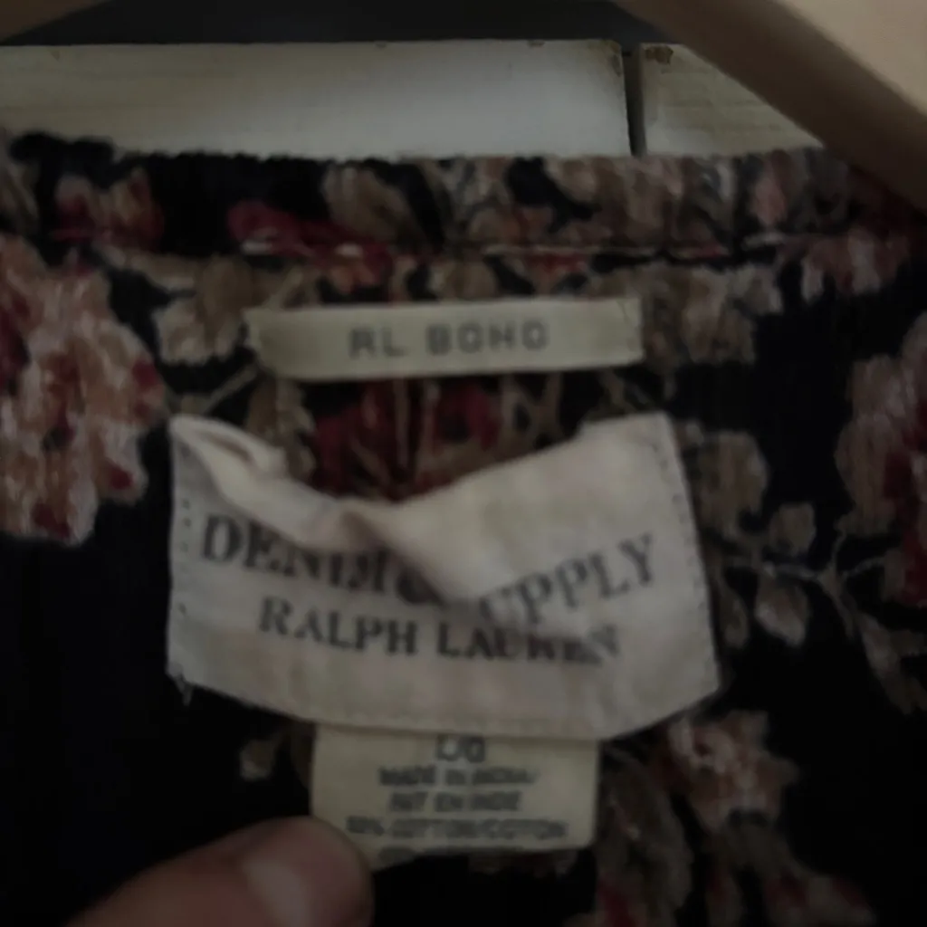 Denim & Supply Ralph Lauren Dark Floral Long Sleeve Boho Blouse - Image 3