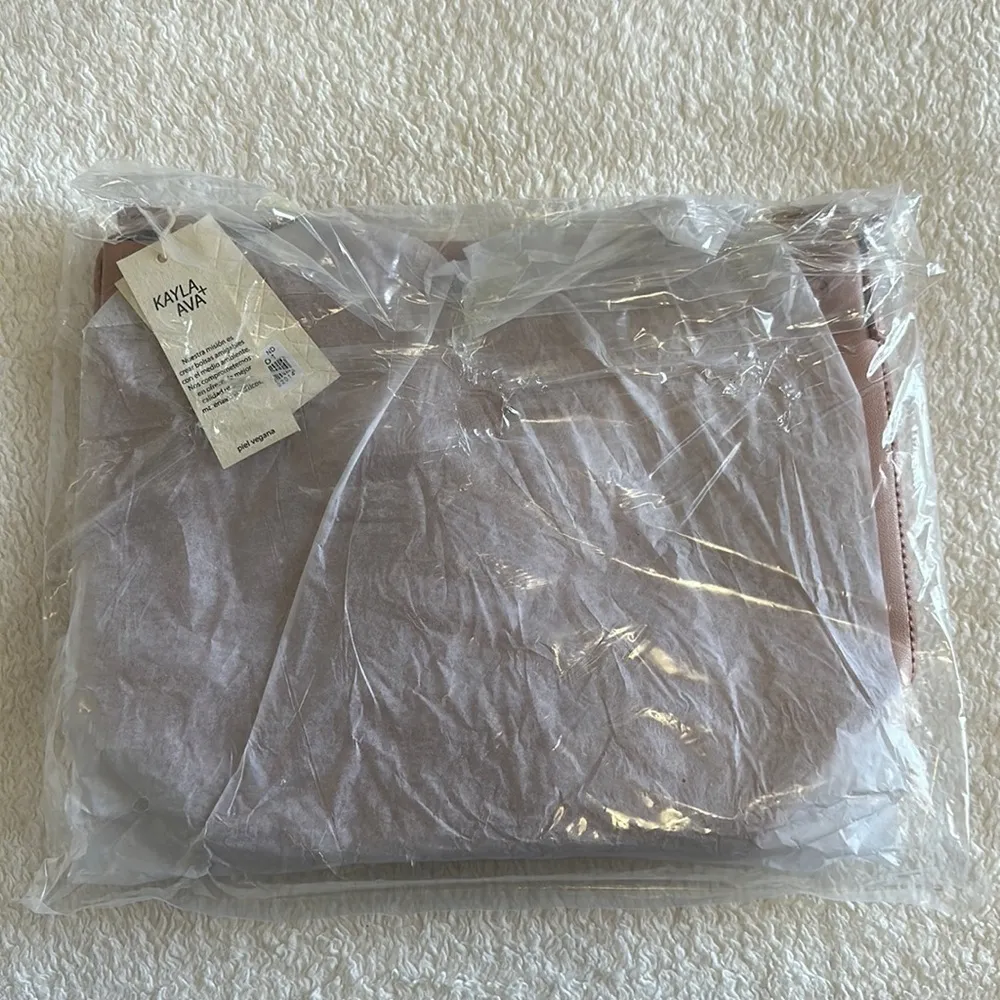 Kayla + Ava Bow Tie Bucket Bag Dusty Rose Pink - Image 2