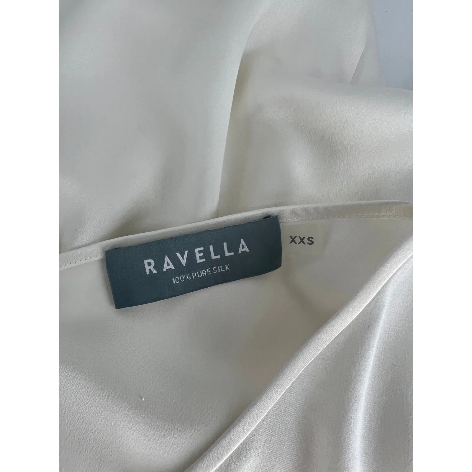 Ravella White Verona Reversible Silk Blouse Size XXS - Image 5