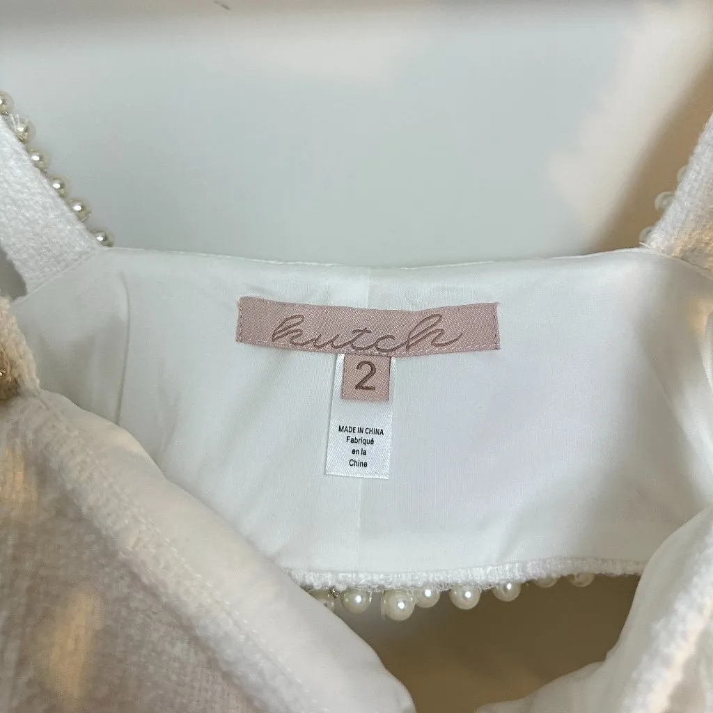 Anthropologie Hutch Adley Pearl-Trimmed Tweed Bridal Set in White - Image 5