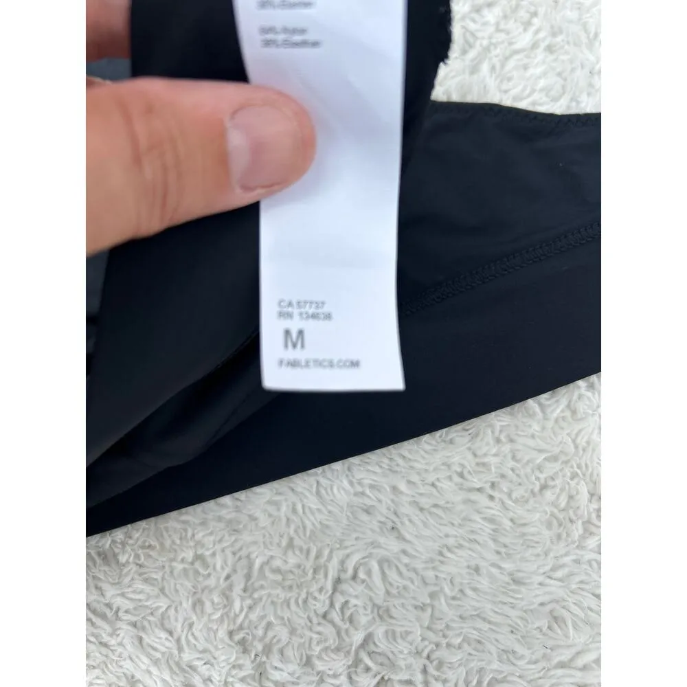 Fabletics Bralette Medium Black Unlined Swimsuit Swim Top High Neck - Image 6