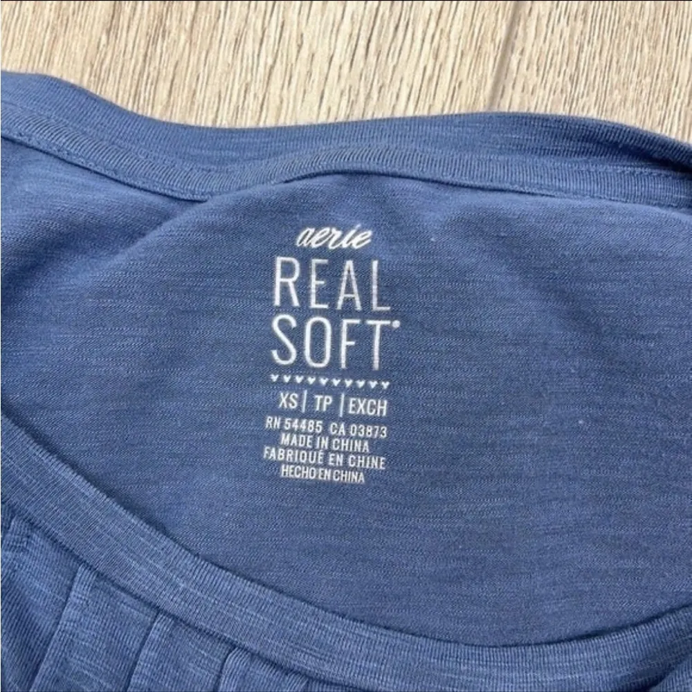Aerie Real Soft Blue Long Sleeve Top Size XS - Image 5