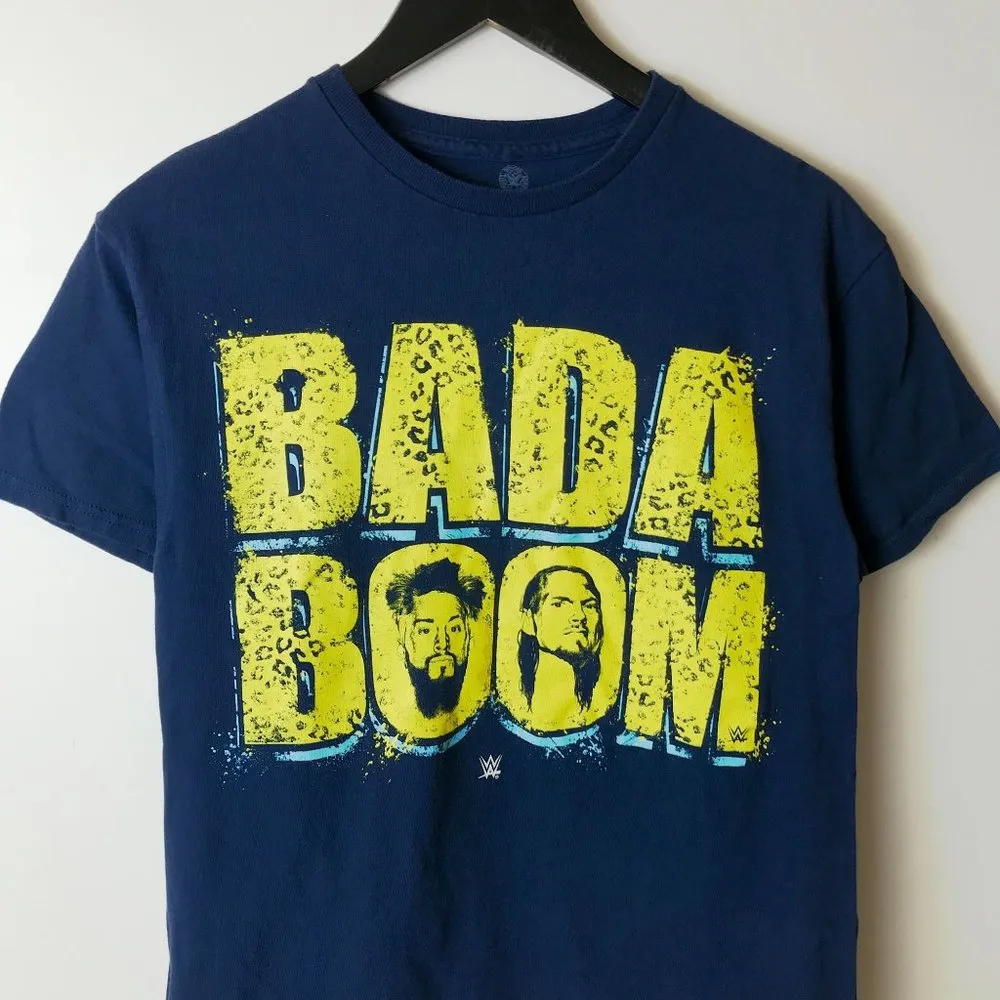 2016 WWE Bada Boom Realest Guys In The Room T Shirt Blue Medium M Graphic Tee - Image 13