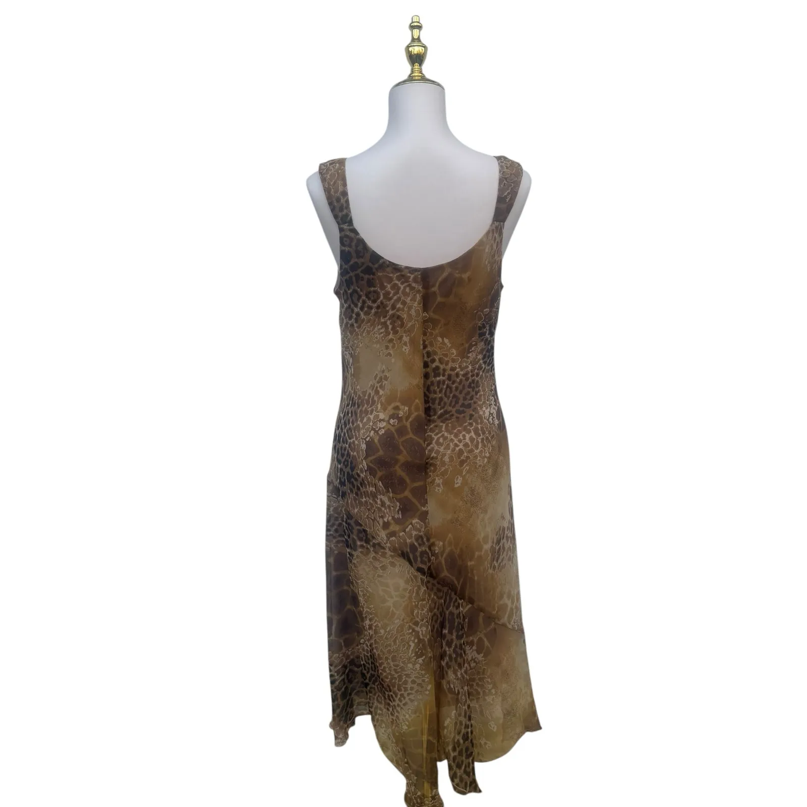 VTG Y2K Sangria Slip Dress Sz 12 Animal Print MIDI Chiffon Baddie Maximalist - Image 6