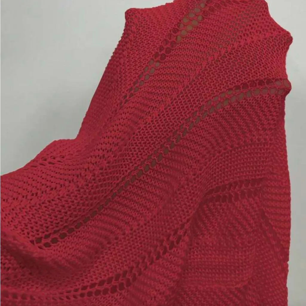 Elegant Red Halter Maxi Dress Size M - Image 4