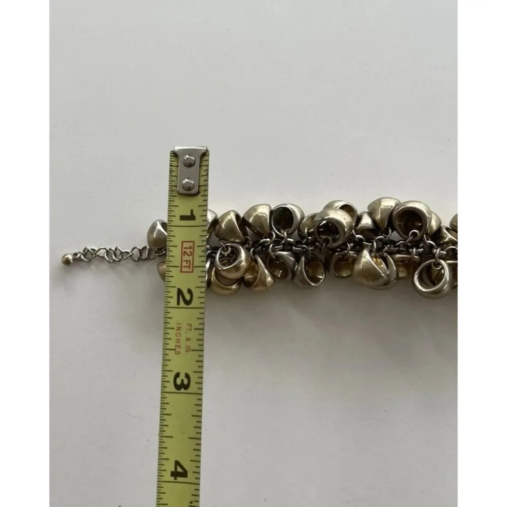 Vintage Lia Sophia Bracelet CHA CHA CHA Chunky Brushed Gold Tone Links Sz 7” - Image 9