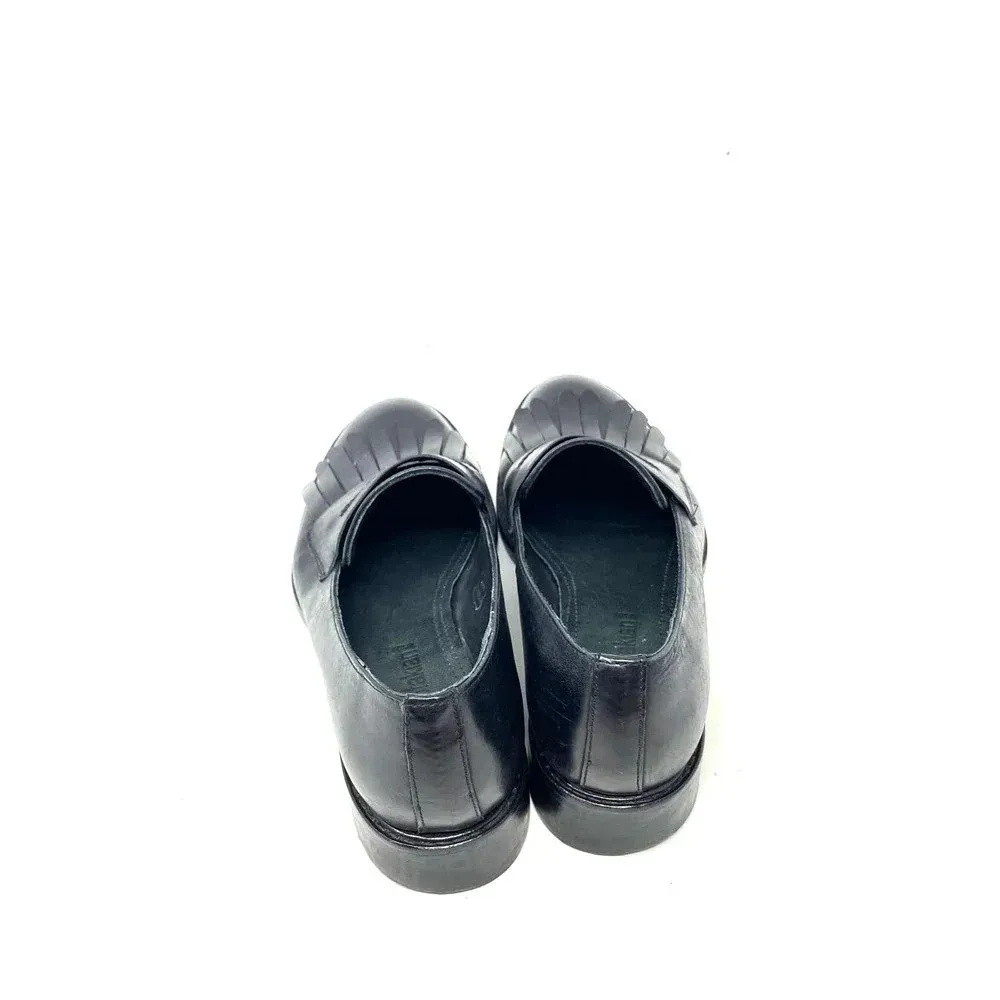 Sarah Chofakian Moma Black Leather Fringe Loafers Size‎ 35 / US 6 - Image 5