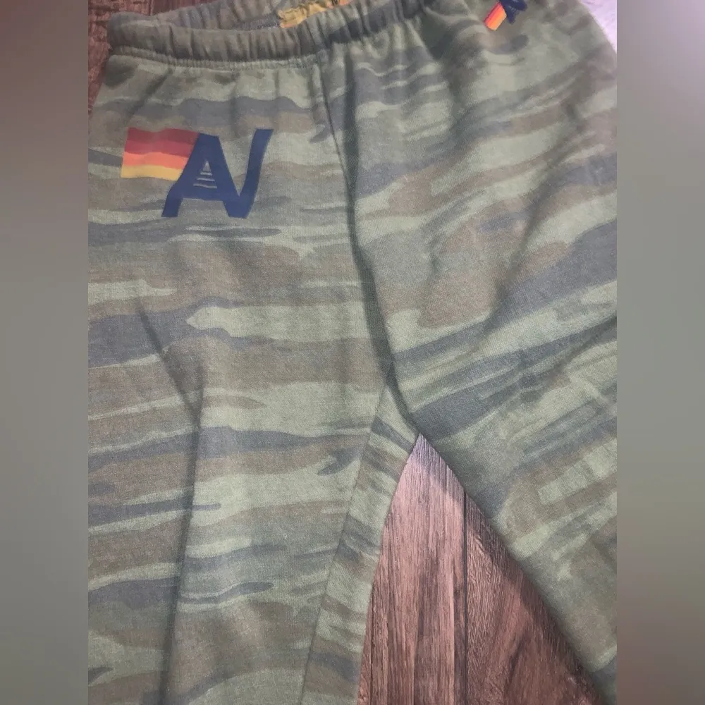 Aviator nation camo green logo colorful sweatpants M revolve sold out classic - Image 4