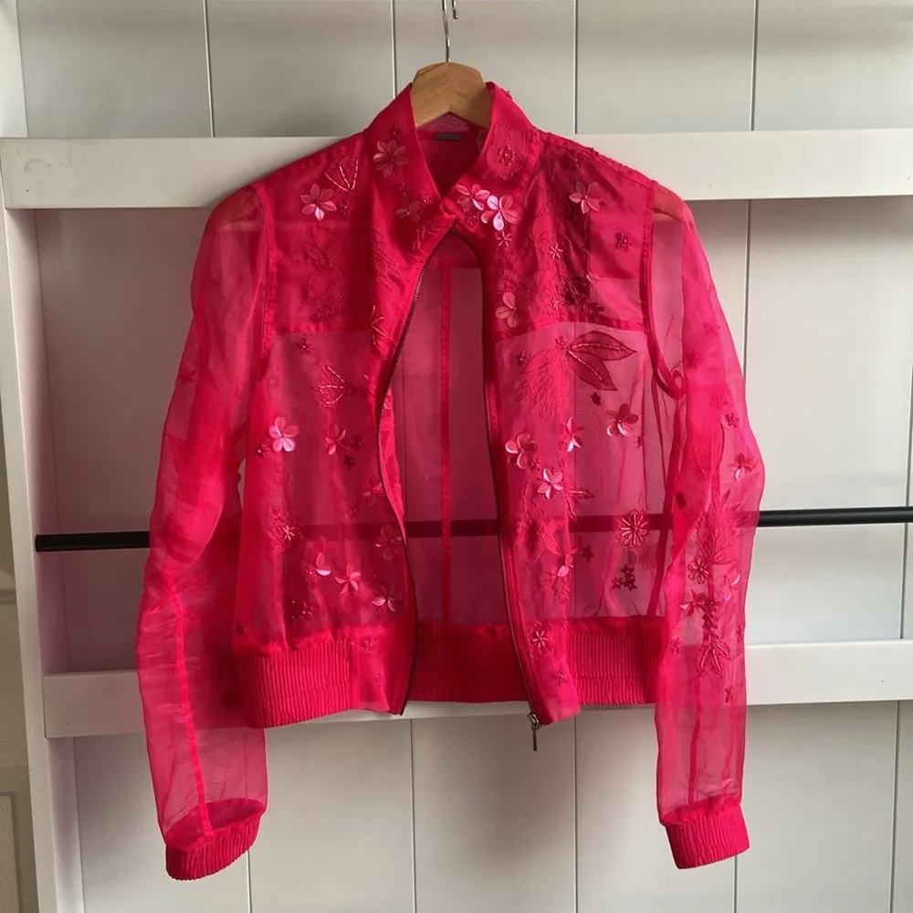 100% silk bomber jacket. Xs - Image 10