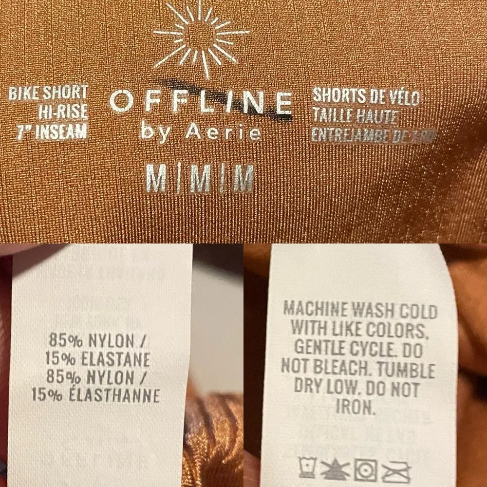 Aerie Offline Womens Shorts Copper Ribbed High Waisted Crossover Size Medium - Image 8