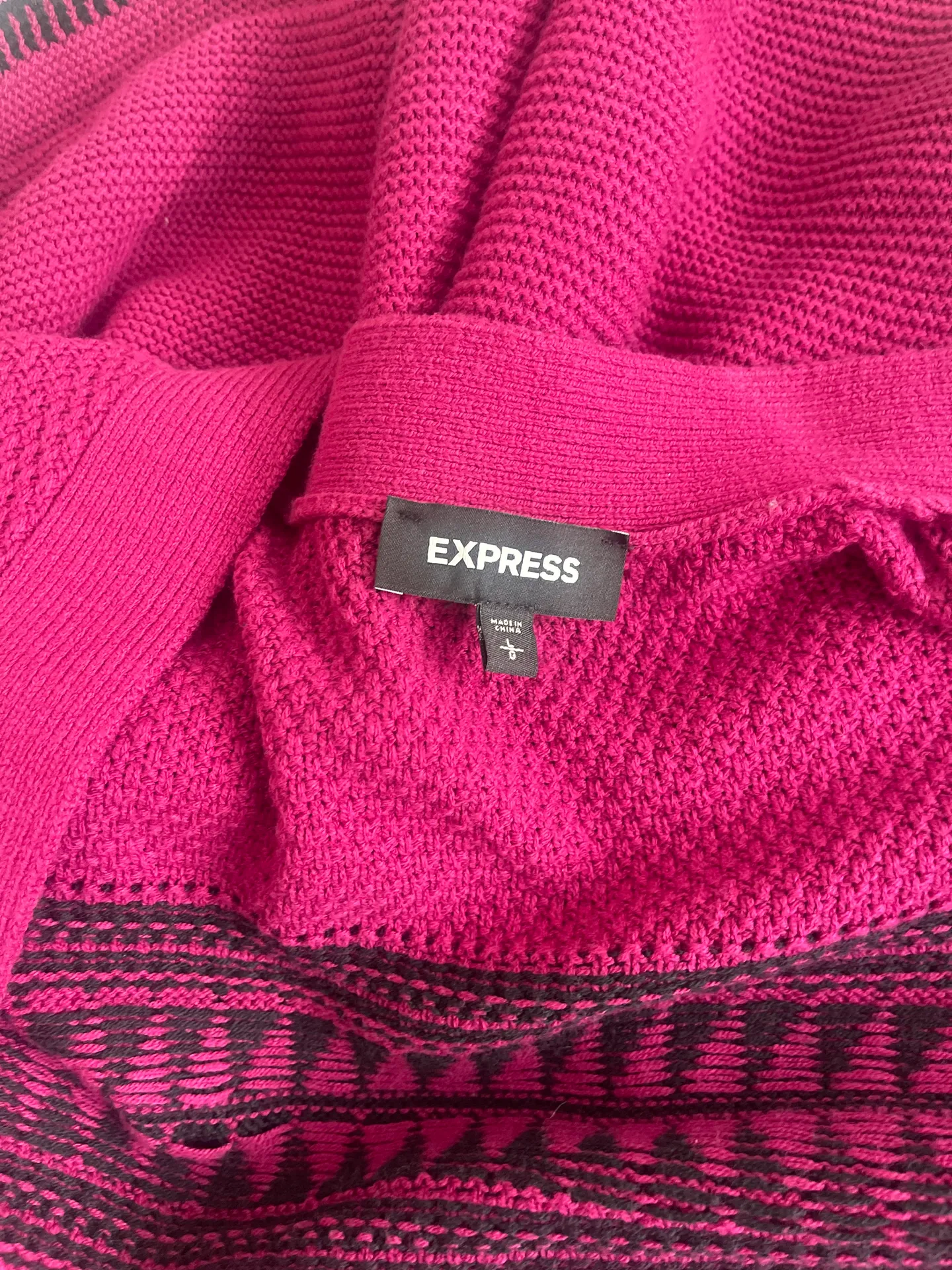 Aztec Print Open Cardigan Acrylic Blend - Image 4