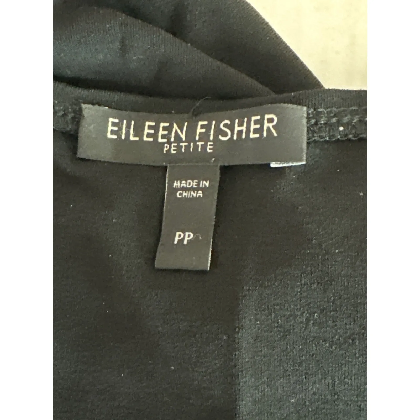 Eileen Fisher Black 100% Silk Georgette Crepe Ballet Neck Long Tank Size PP - Image 6