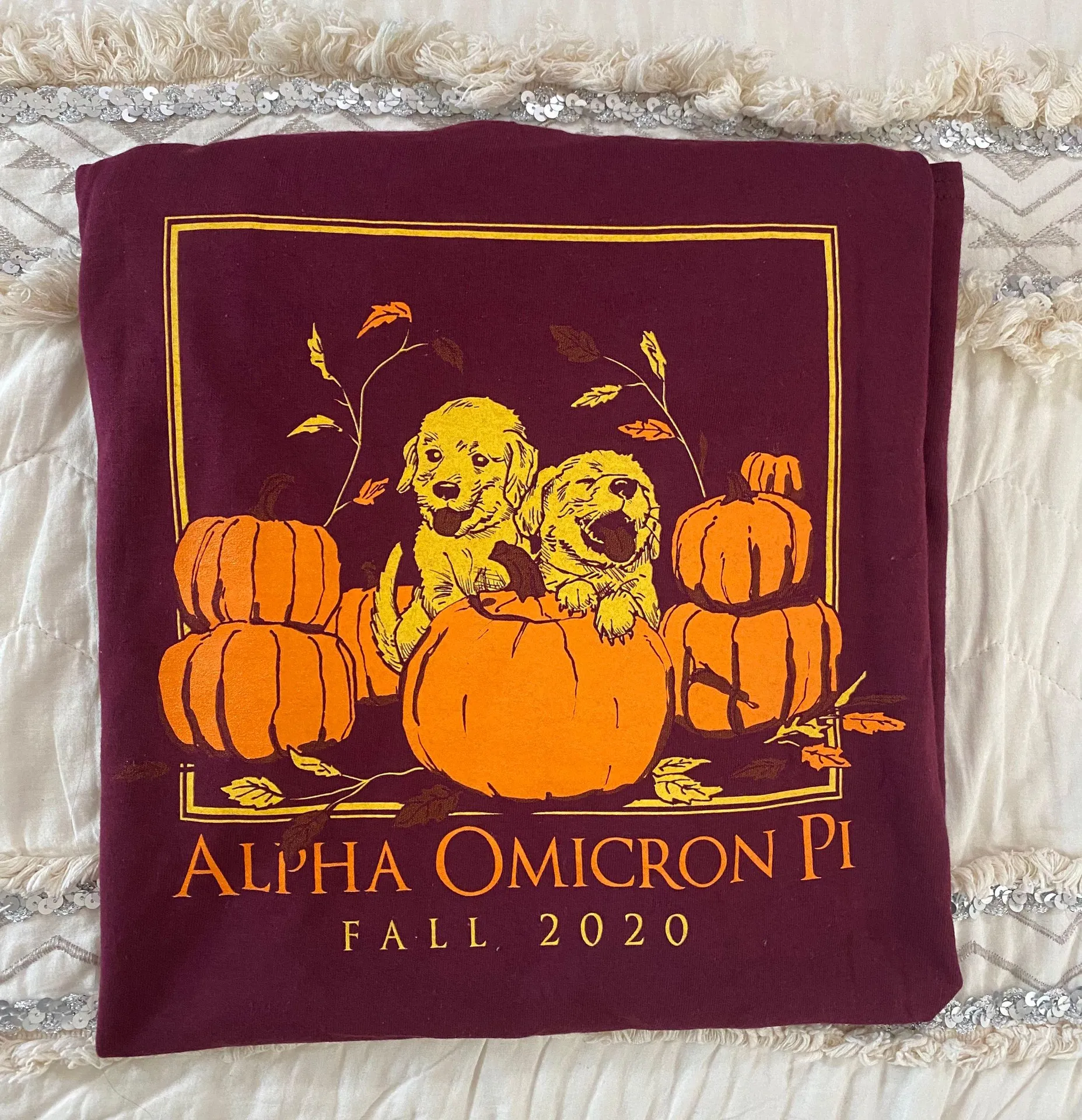 Alpha Omicron Pi Shirt (sorority) Red Size XL - Image 3