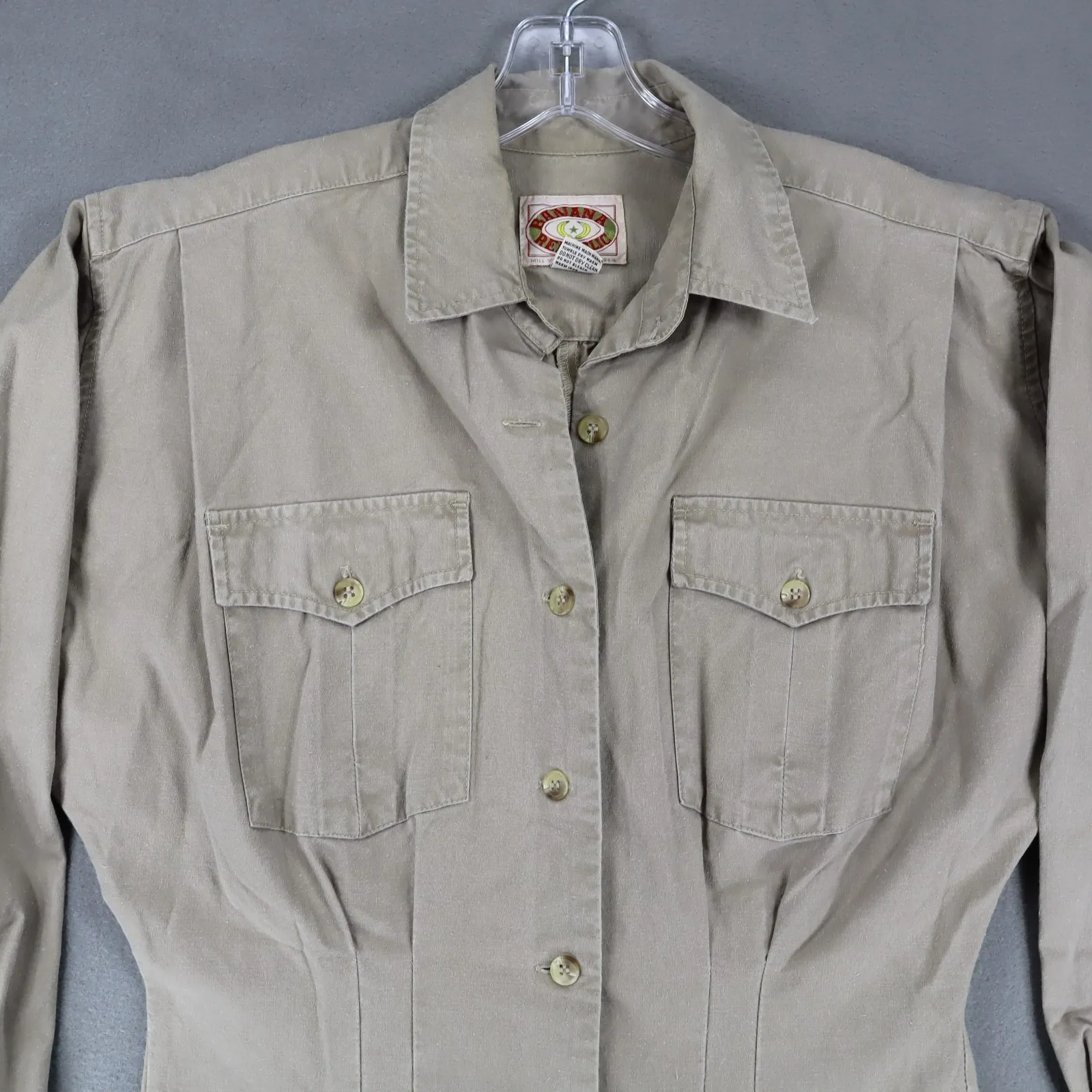 Vintage Banana Republic Jumpsuit One Piece Coveralls Safari Womens Small Tan Ret - Image 2