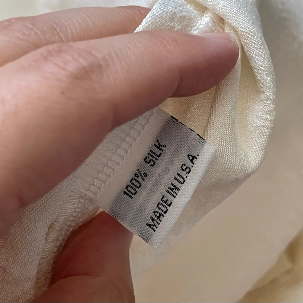 Bryn Walker Shirt silk textured button up tunic womens Cream small contemporary - Image 6