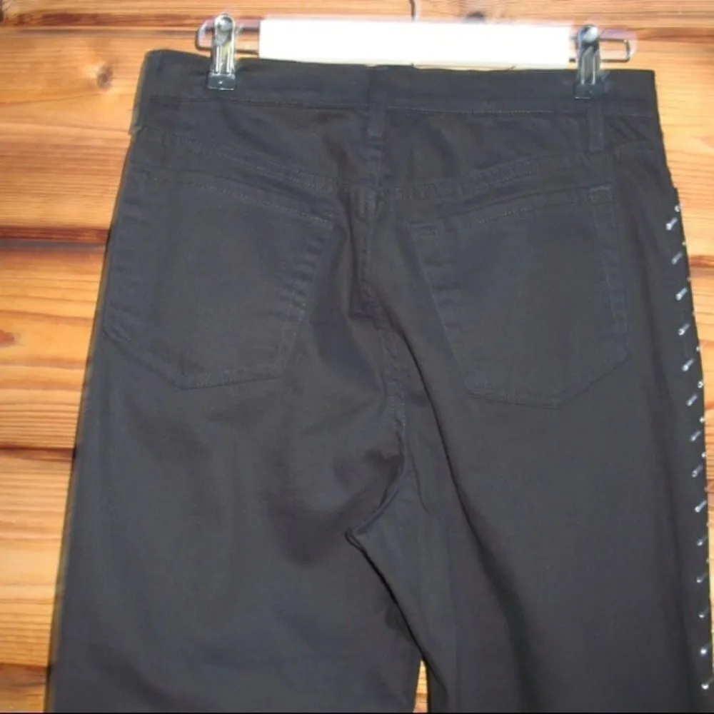 NWT Black Boot Cut Long Rhinestone Jeans - Image 7