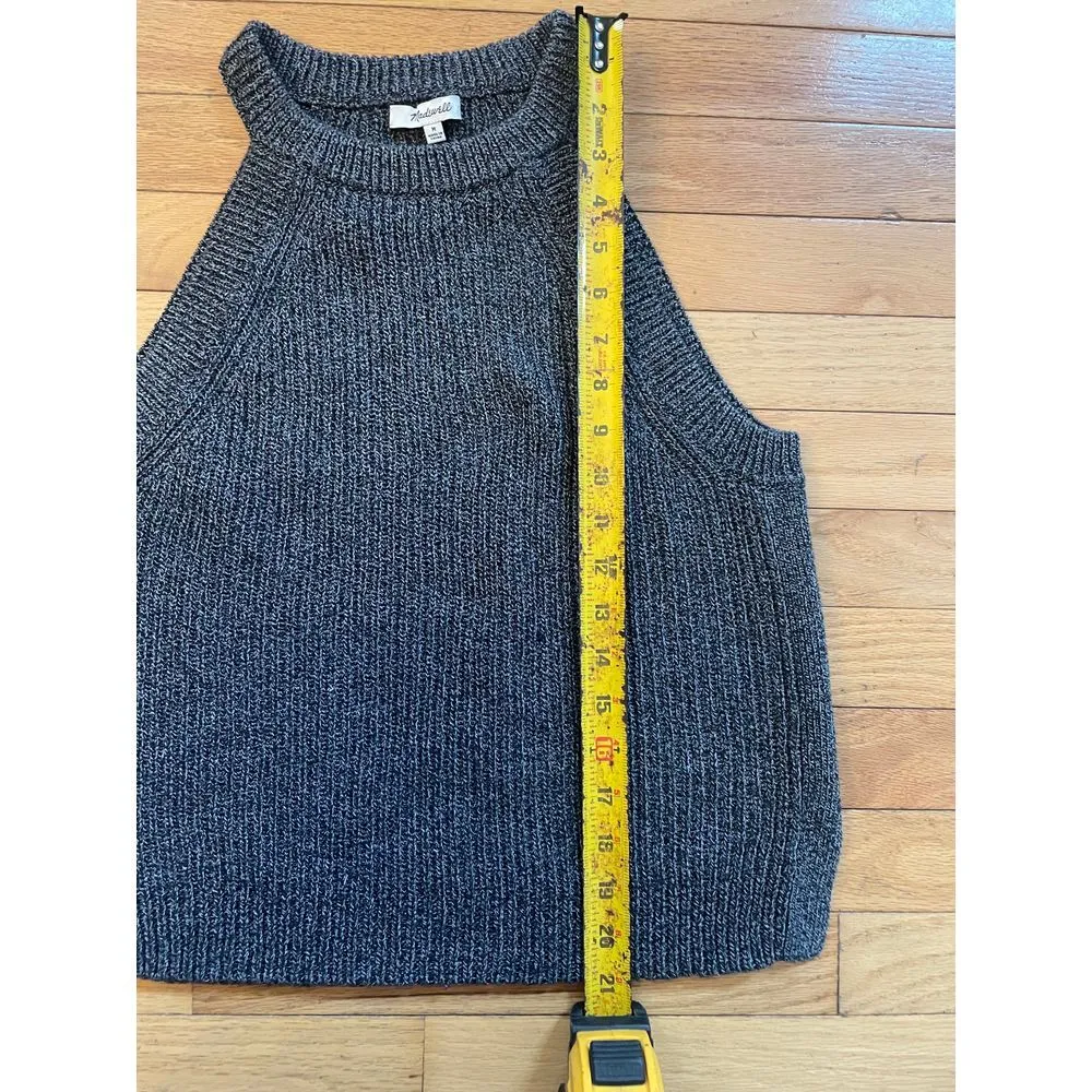 Madewell Valley Sweater-Tank‎ grey/black Sz medium - Image 2