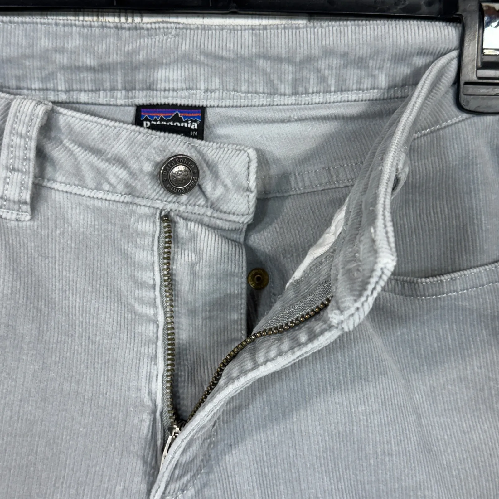 Patagonia SZ 28 Corduroy Pants Stretch Low-Rise Zip-Fly Organic Cotton Lt. Gray - Image 6