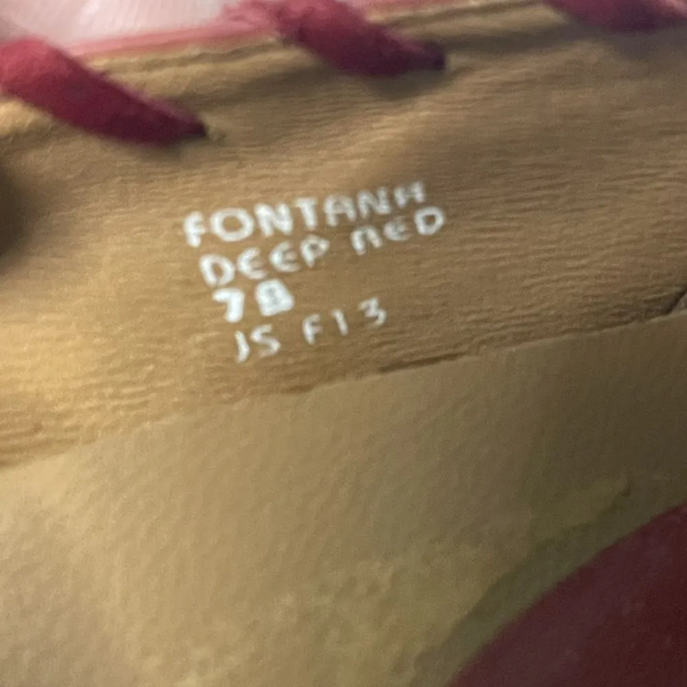 Earthies Fontana Womens Moc‎ Leather Loafers Shoes deep red 7m. S - Image 8