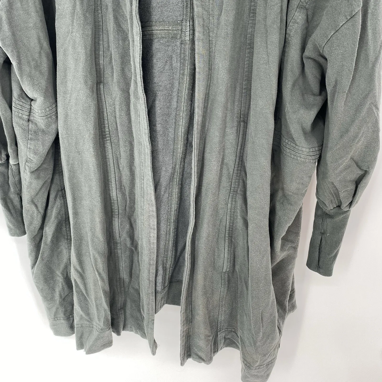 Athleta Mantra Yoga Wrap Oversized Hooded Cardigan Gray Women's Size XS - Image 5