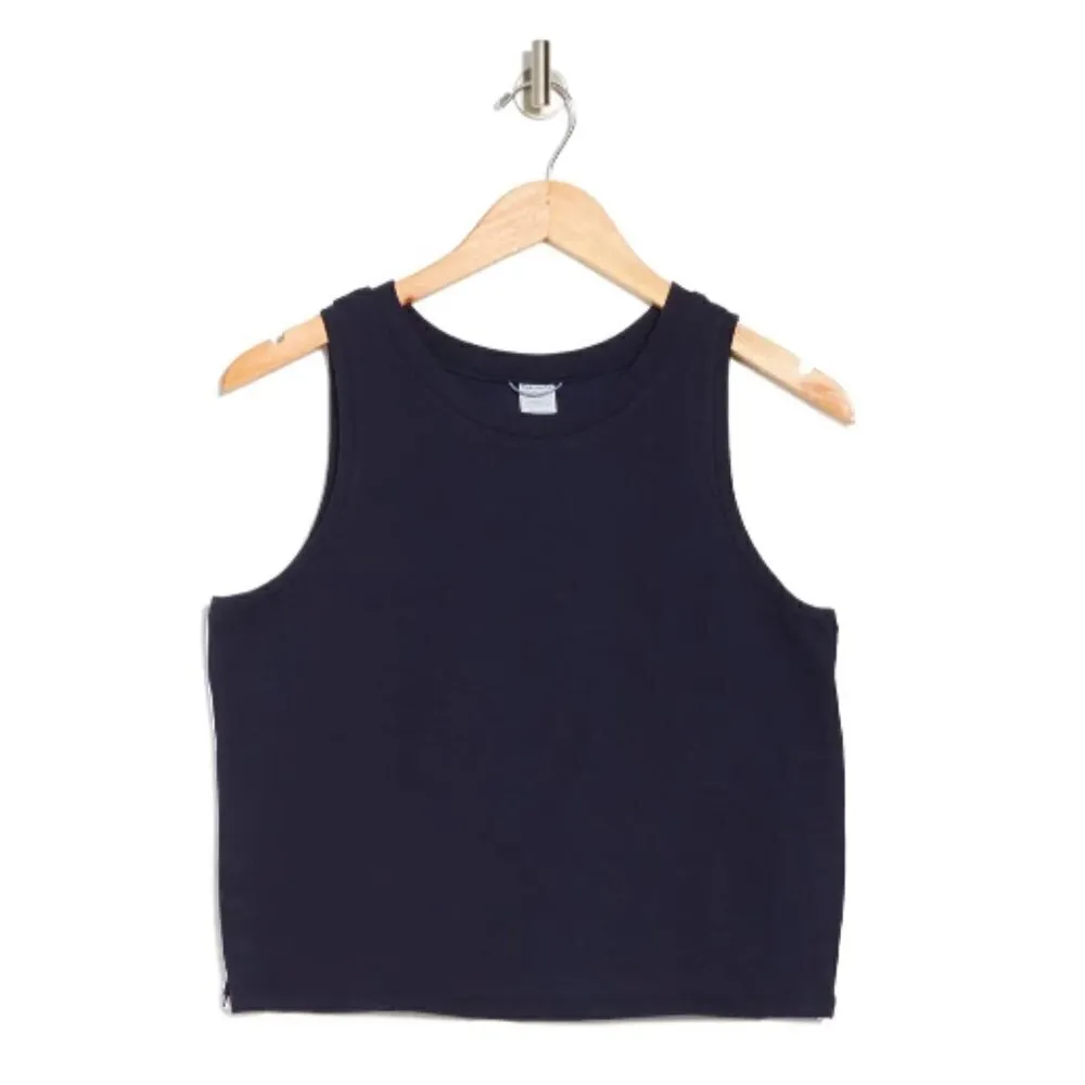 Splendid Cropped Tank Top Marled Peacoat Navy Blue - Image 4