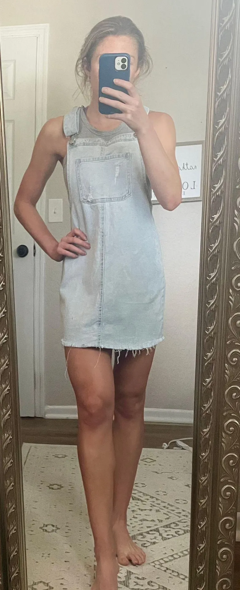 Denim Overall Dress - Image 6