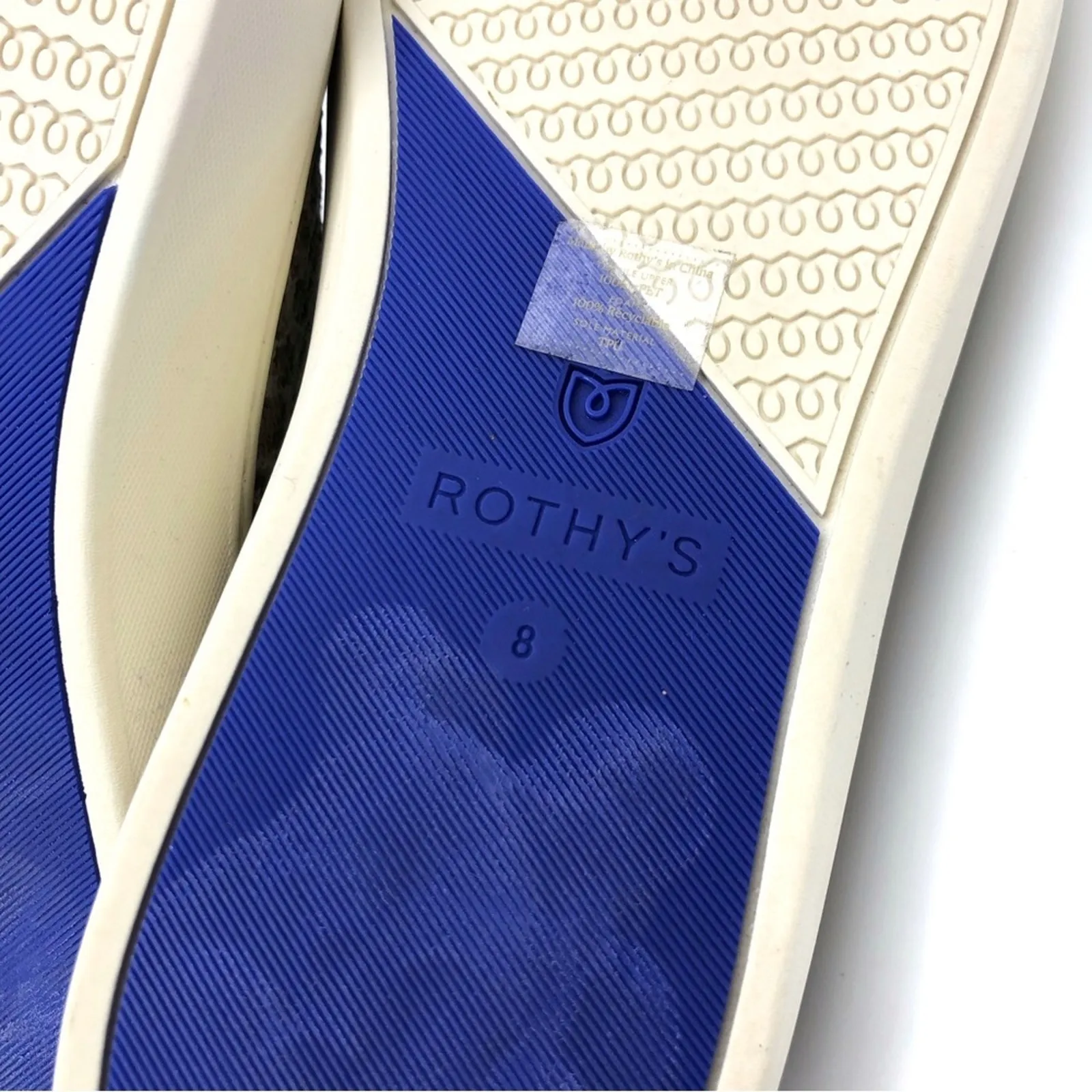 ROTHY’S The Sneaker Slip On Animal Print Pebble Spot Tan 8 - Image 12