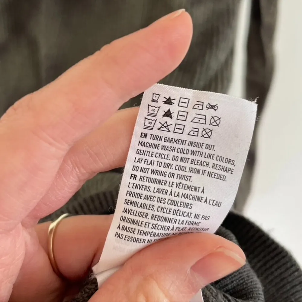 American Eagle  Shoulder Stitch Sweater Dark Gray Black ? Tie Dye Boho Crew Neck - Image 10